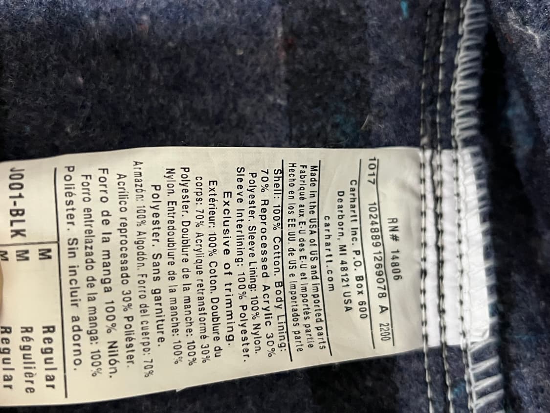 칼하트 j001 black M 상품이미지9