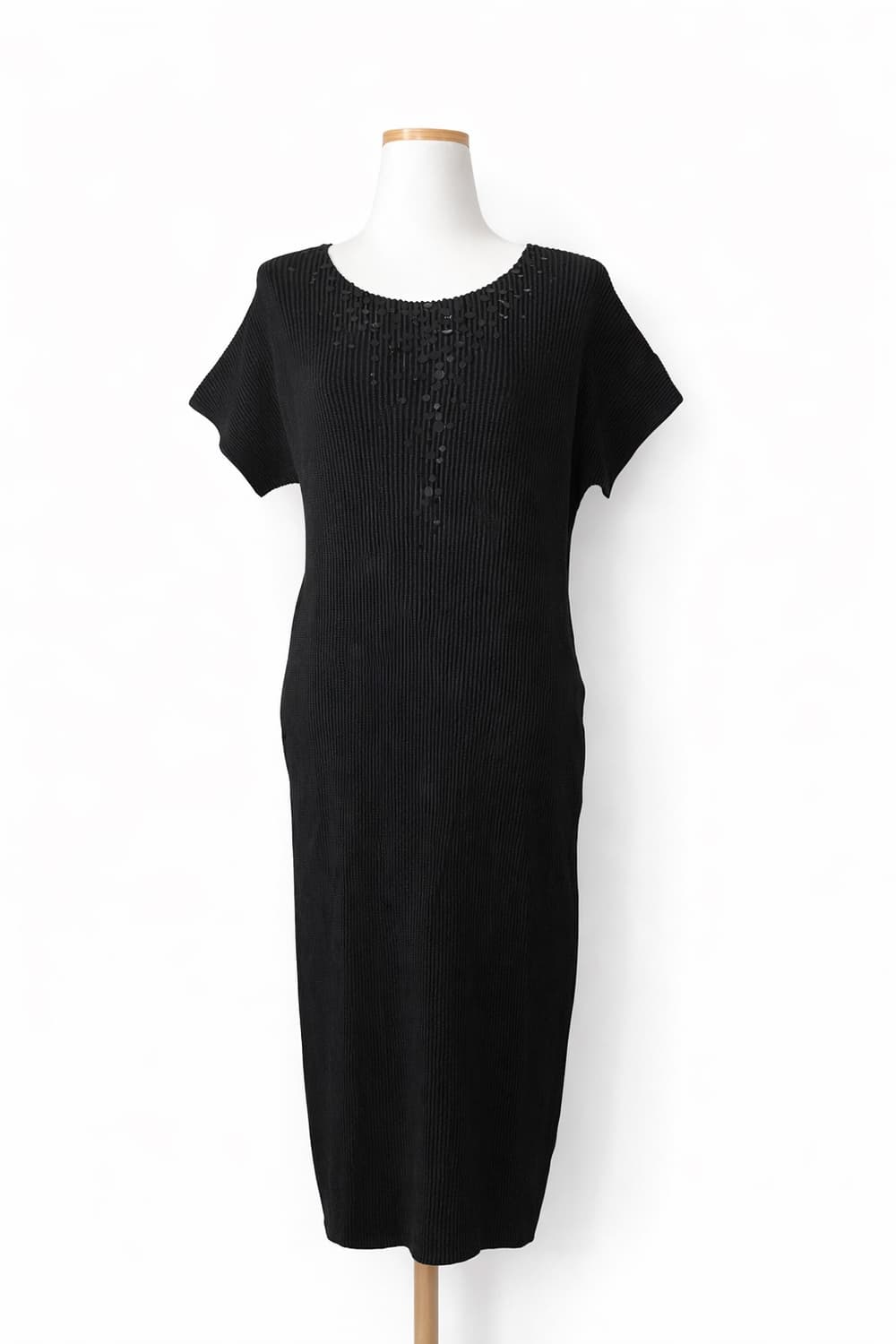 Specchio 블랙 플리츠 비즈 원피스 상품이미지1