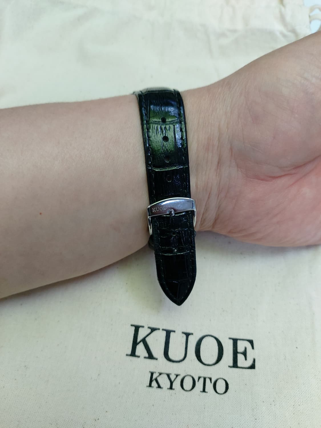 KUOE KYOTO 시계 블랙 가죽 밴드  상품이미지5
