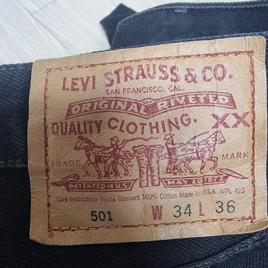 미제 90년대 made in usa 501 빈티지 블랙진(32) 상품이미지8