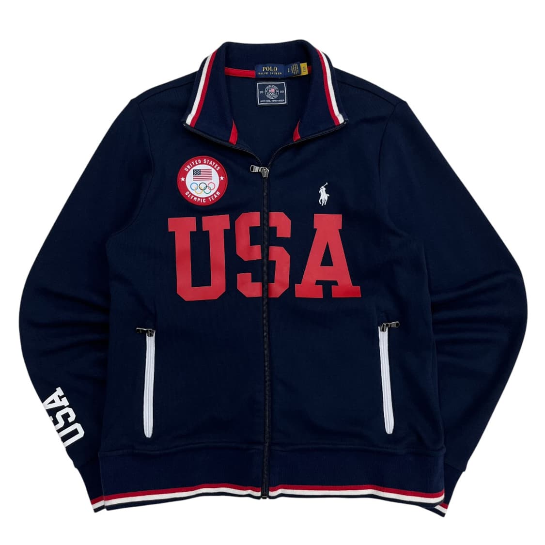 폴로 랄프로렌 usa 화이트포니 네이비 집업 S 상품이미지2
