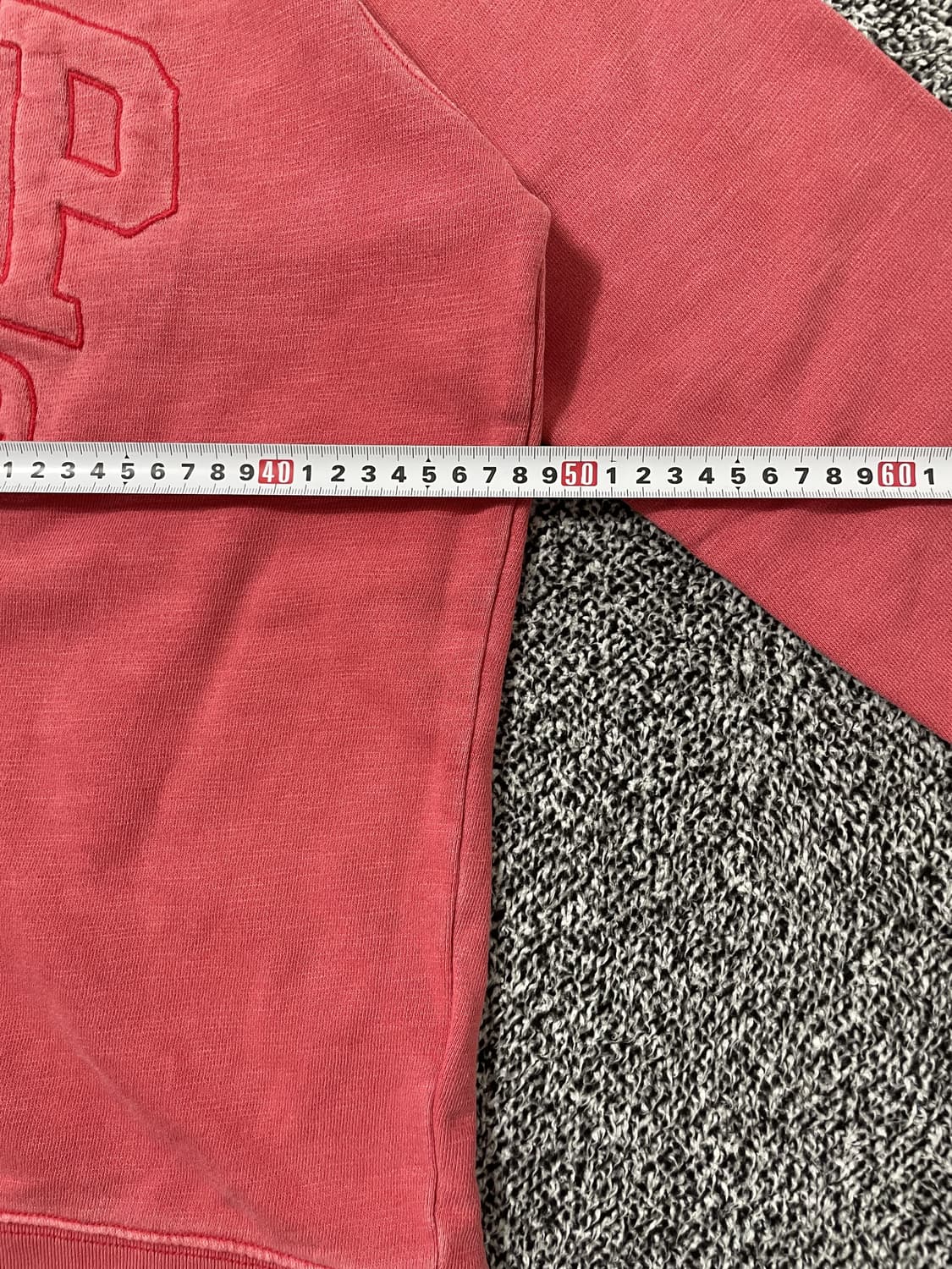 빈티지9. GAP 갭 1969 빅 자수 로고 맨투맨 스웻셔츠 핑크 상품이미지5