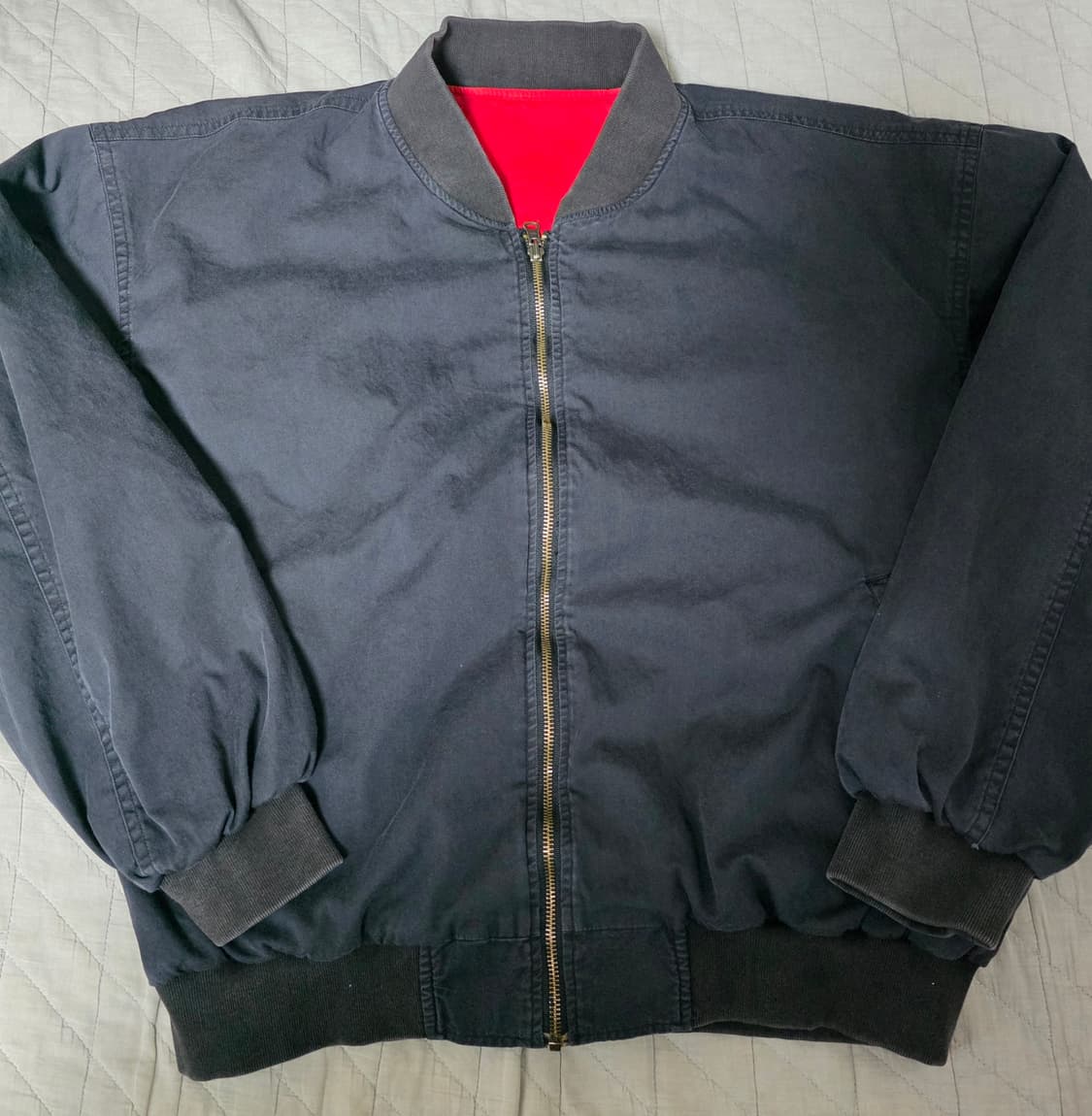 [L] 90s 빈티지 말보로 리버시블 봄버 자켓 블랙/레드 투톤 상품이미지4