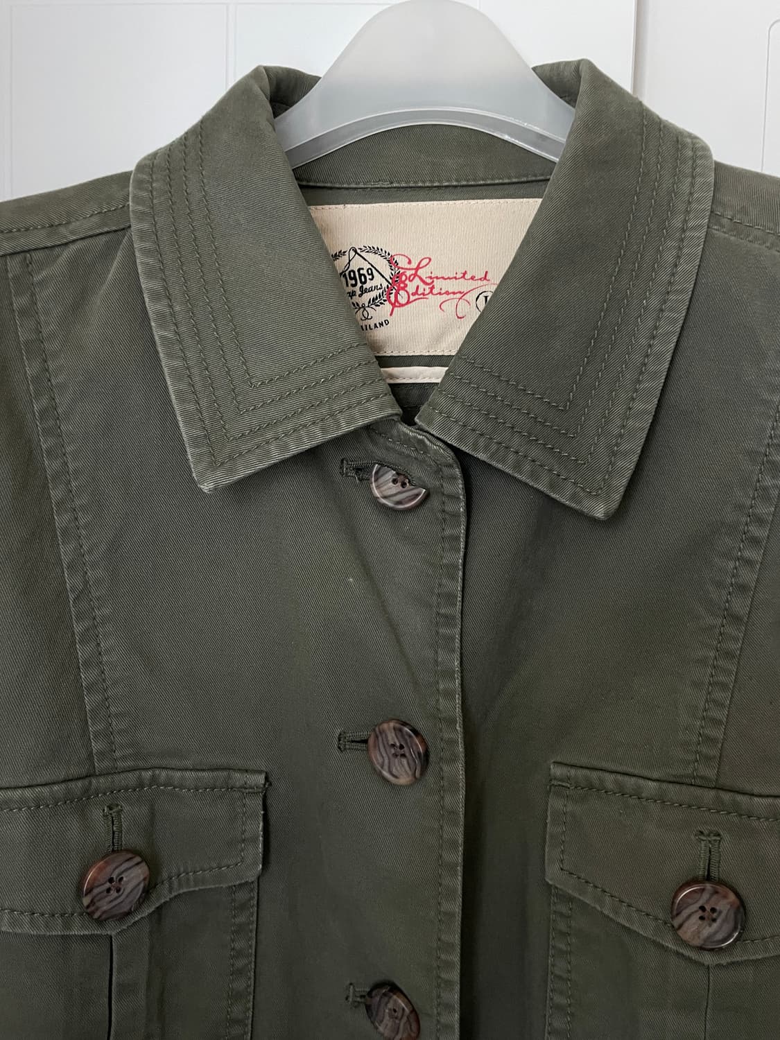 빈티지 버튼 코튼 자켓 카키 밀리터리 상품이미지3