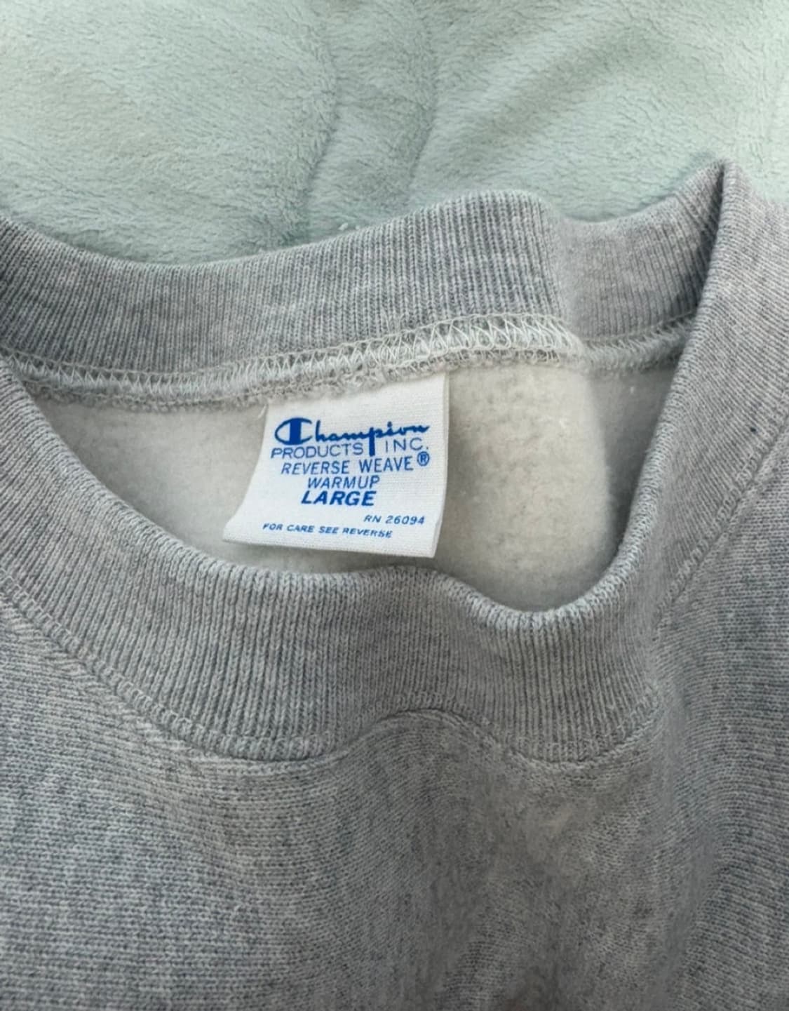 챔피온 리버스위브 블루택 회색 맨투맨 L 상품이미지3