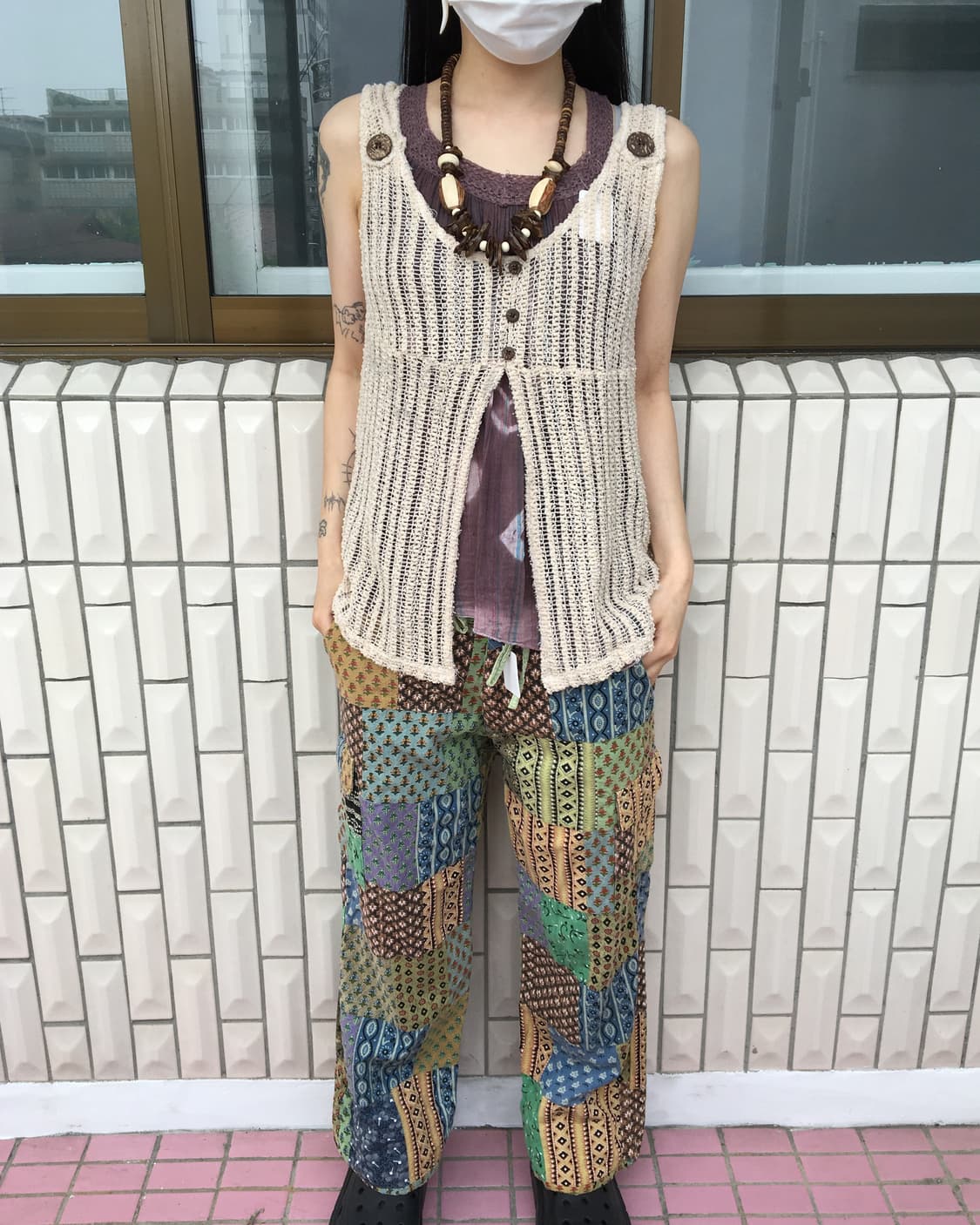 Ethnic mood crochet sleeveless 상품이미지1