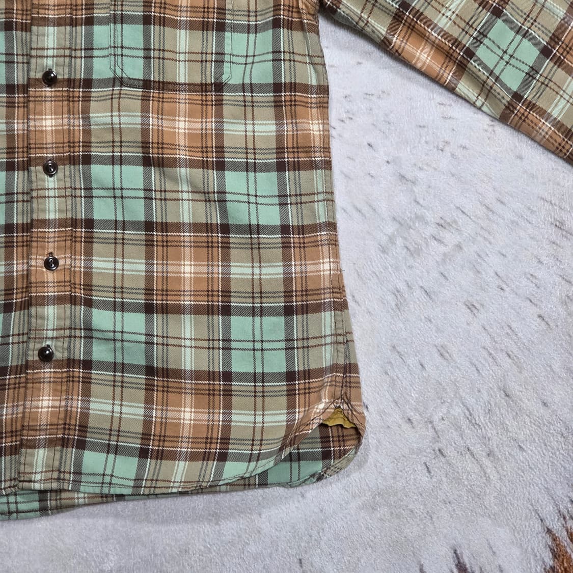 티니위니 오렌지 브라운 타탄체크 셔츠 상품이미지3