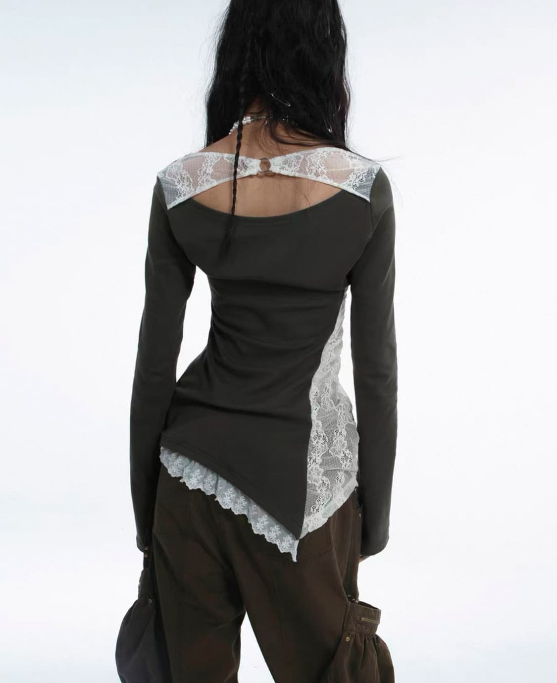 레이스 레이어드 긴팔 상품이미지3