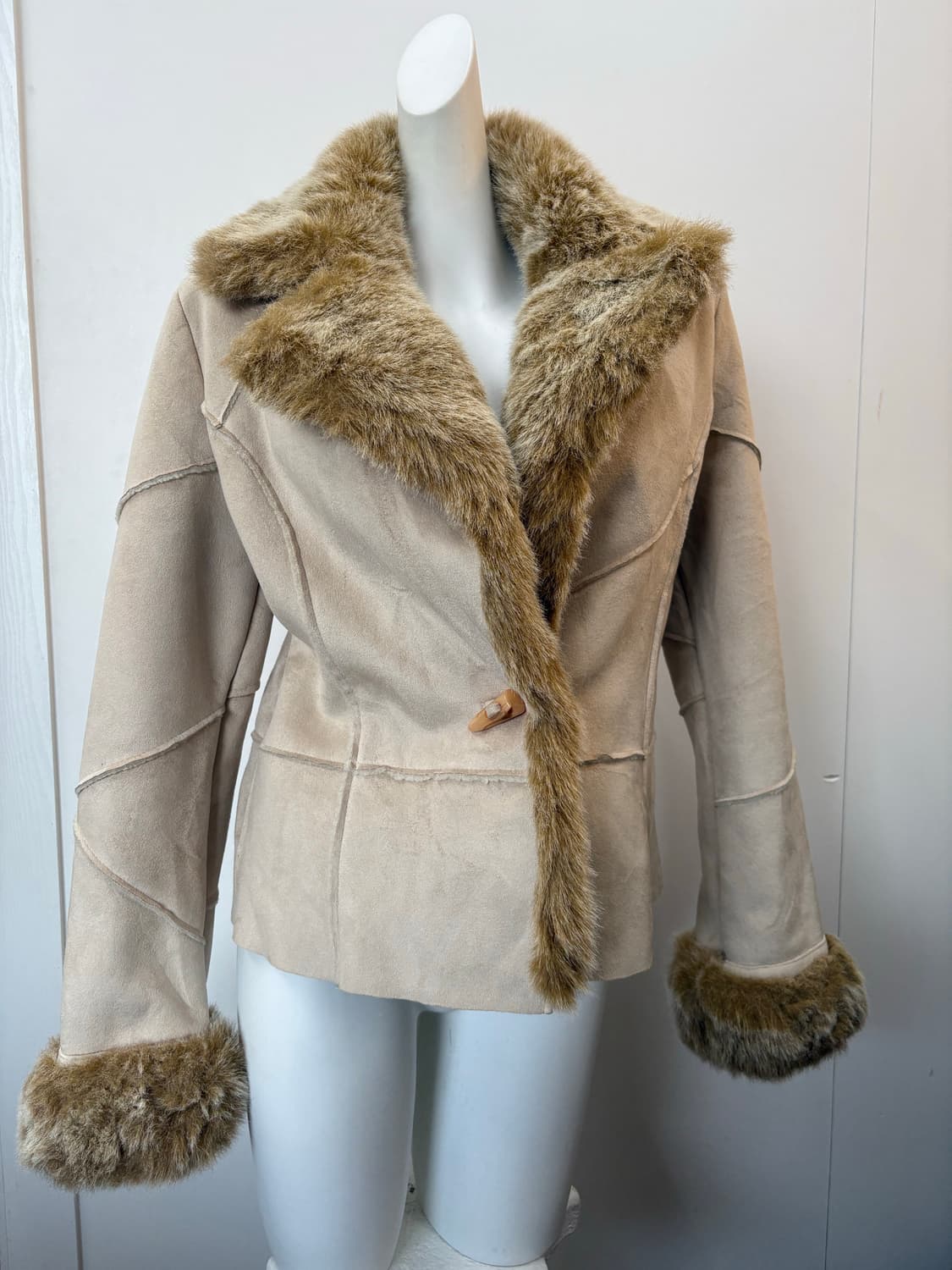 아이보리 퍼 자켓 상품이미지1