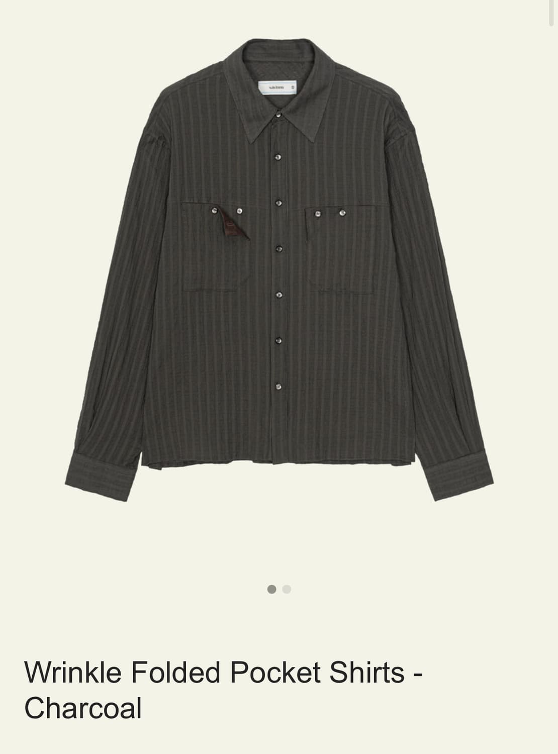 웨이비니스 링클 폴디드 포켓 셔츠 차콜 1사이즈 상품이미지1