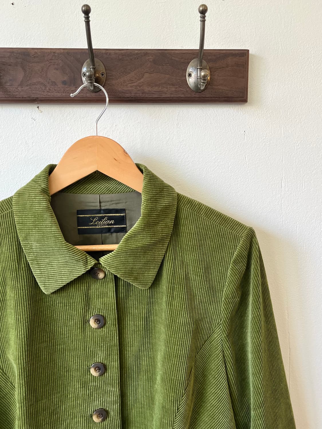 Leilian Ermenegildo Zegna 올리브그린 코듀로이 자켓 상품이미지2