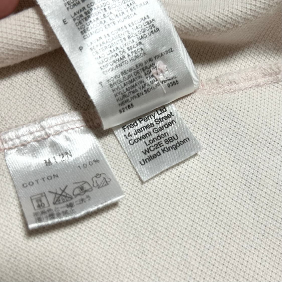 [S] Fredperry 프레드페리 살구색 트윈팁 반팔 카라티 상품이미지7