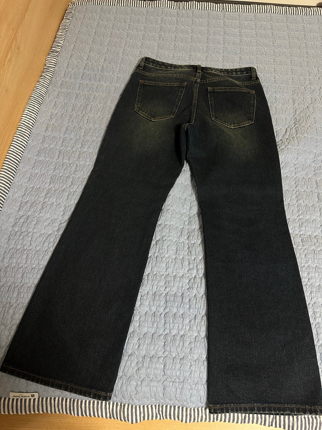 [32] 무신사 플레어 데님 팬츠 다크 블루 진청 부츠컷 상품이미지2