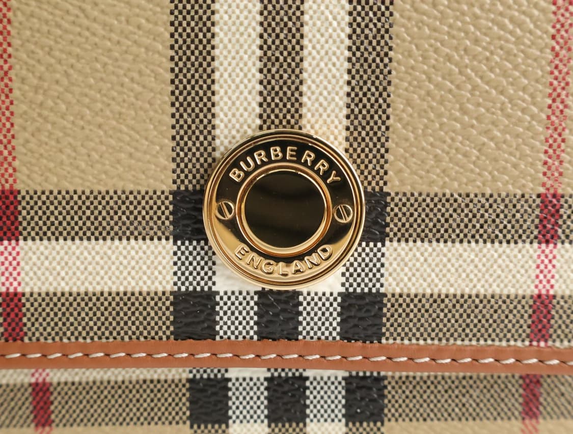 버버리 체크 레더 스몰 폴딩 미니 지갑 베이지 상품이미지9