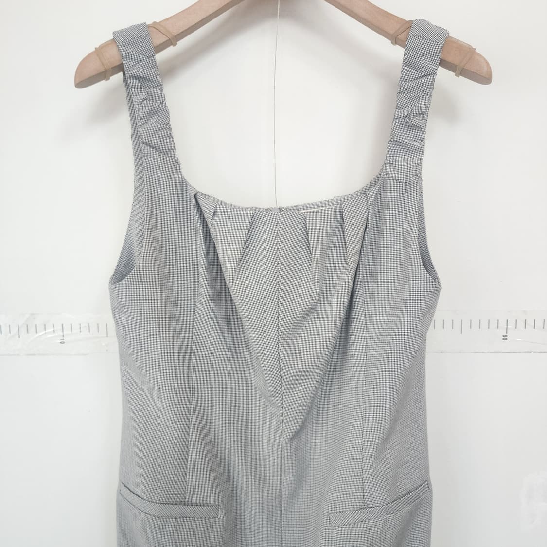 플라스틱아일랜드 회색 체크 롱 원피스 상품이미지2