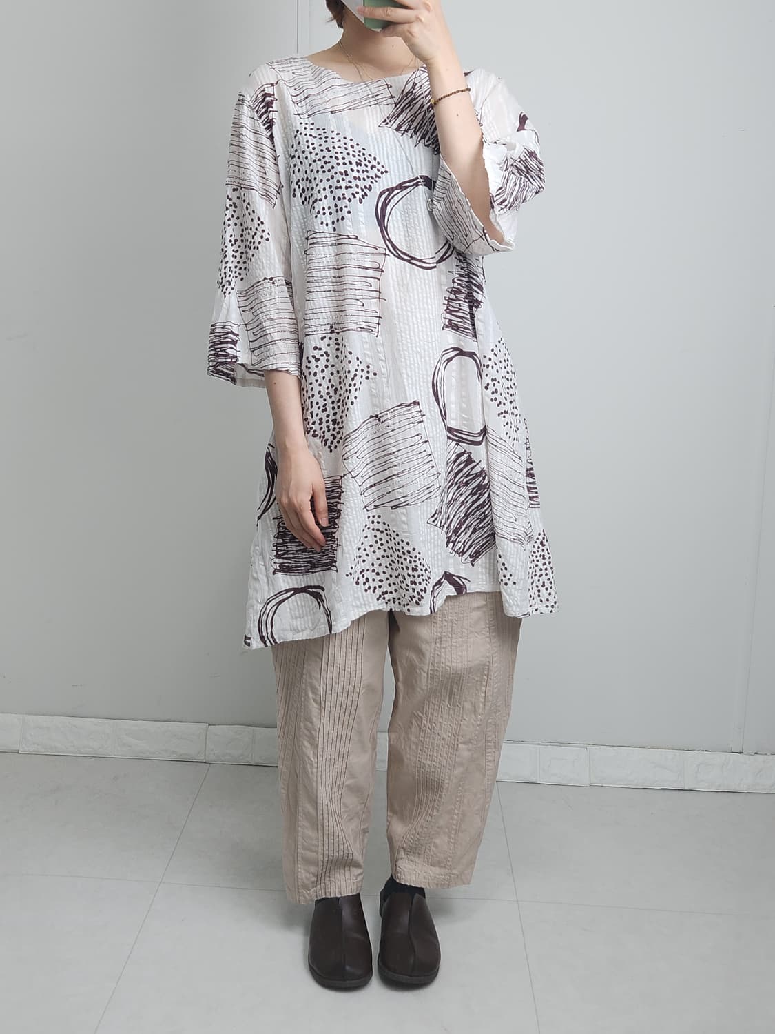 (yaccomaricard)핀턱 배기 팬츠 상품이미지3