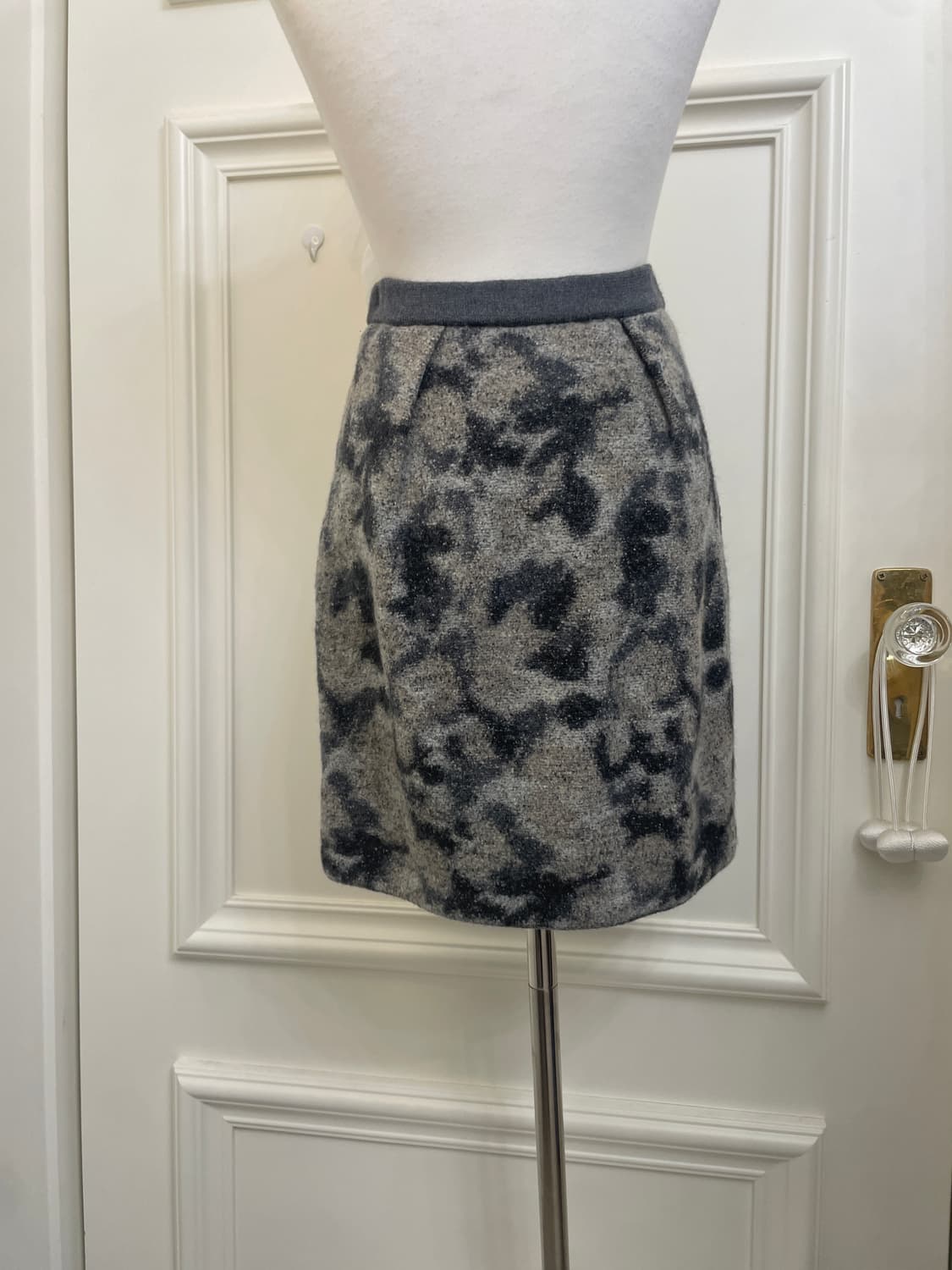 camo wool banding midi skirt(size-38) 상품이미지4