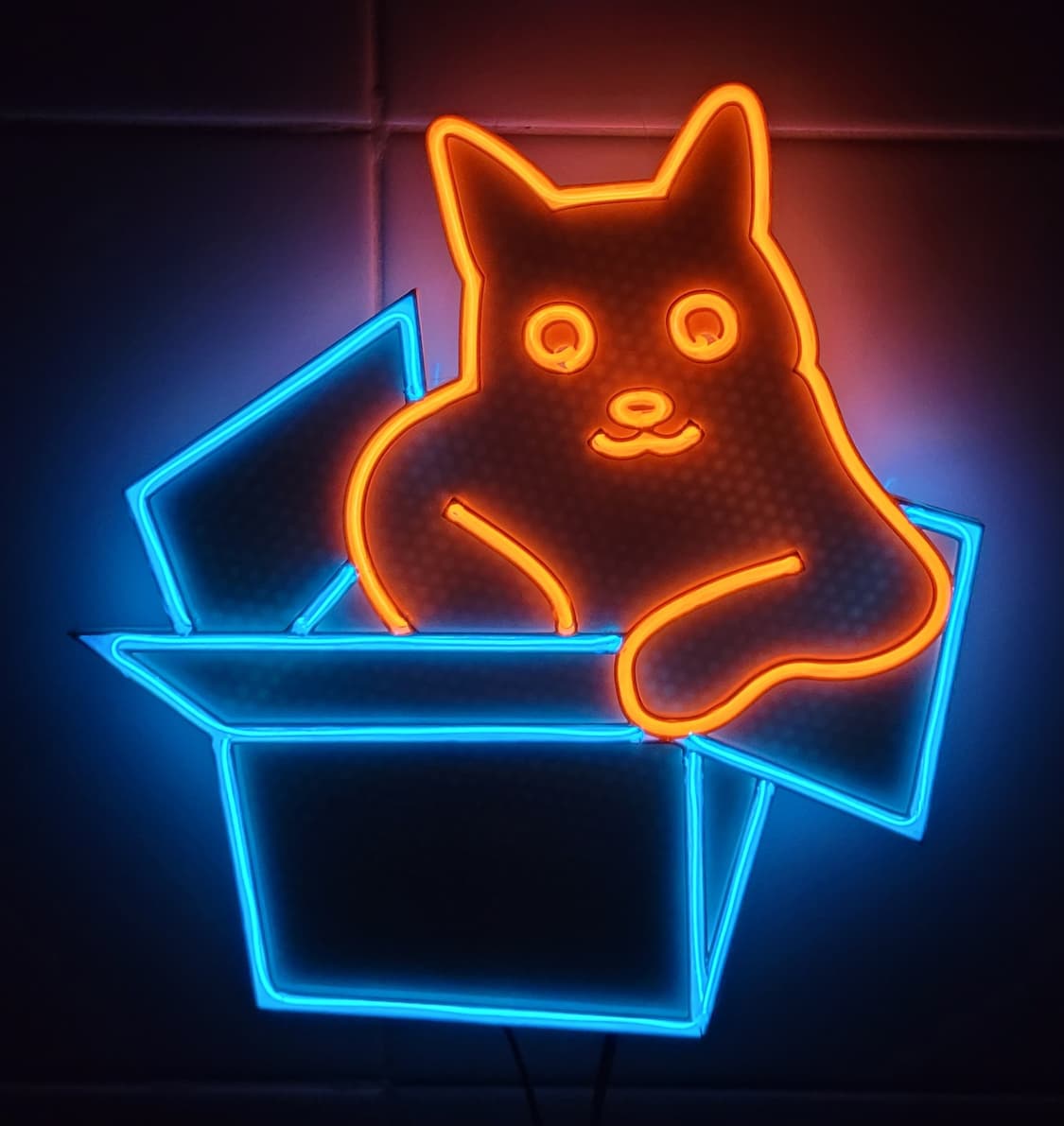 고양이 박스 상자 네온사인 led 램프 무드등 조명 상품이미지1