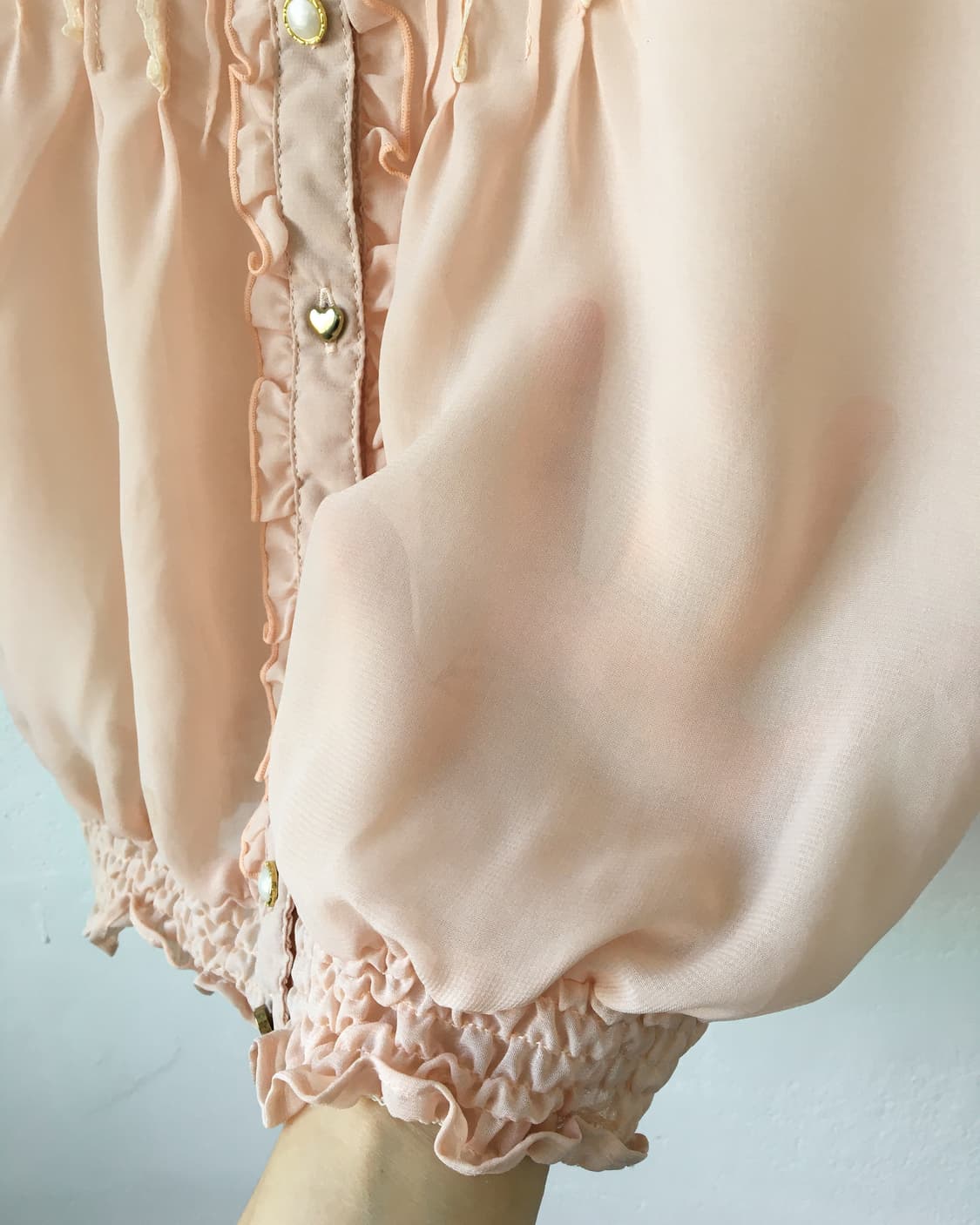 Button point lace trimming blouse 상품이미지6