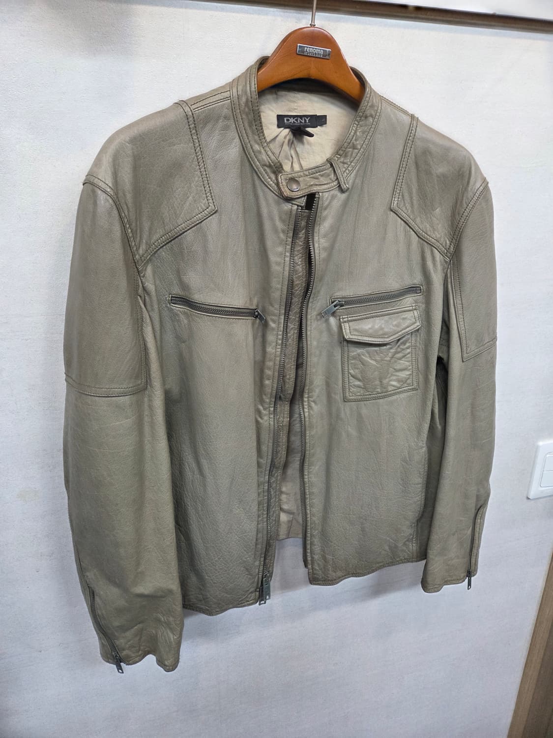 Dkny 빈티지 소가죽 투웨이 라이더 자켓 L 상품이미지9