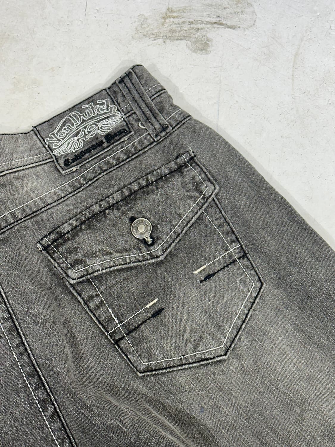 본더치 y2k 흑청 와이드 워싱 데님 팬츠 청바지  상품이미지6