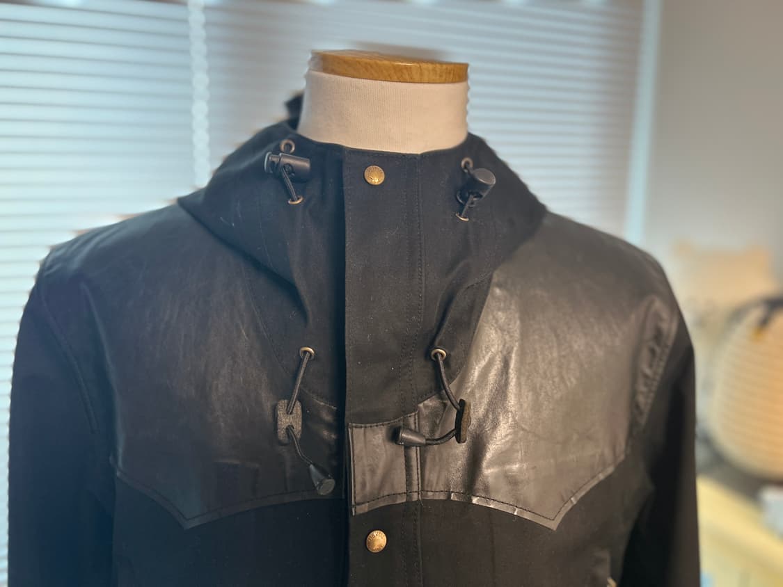 VISVIM 올드비즈빔 올블랙 하드리안 소가죽믹스 고어텍스 자켓  XL 상품이미지2