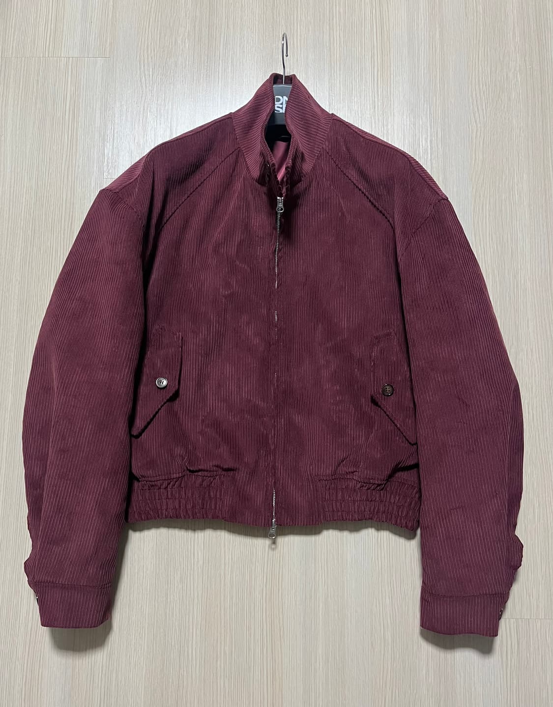 dnsr 코듀로이 해링턴 크롭 자켓 버건디 XL 디앤에스알 디엔에스알 상품이미지3