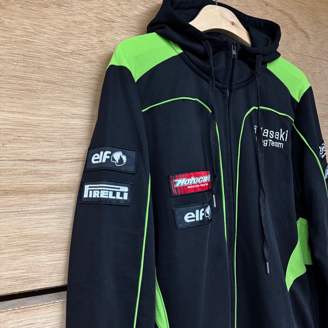 카와사키 레이싱팀 져지 후드 집업 (L)   상품이미지3