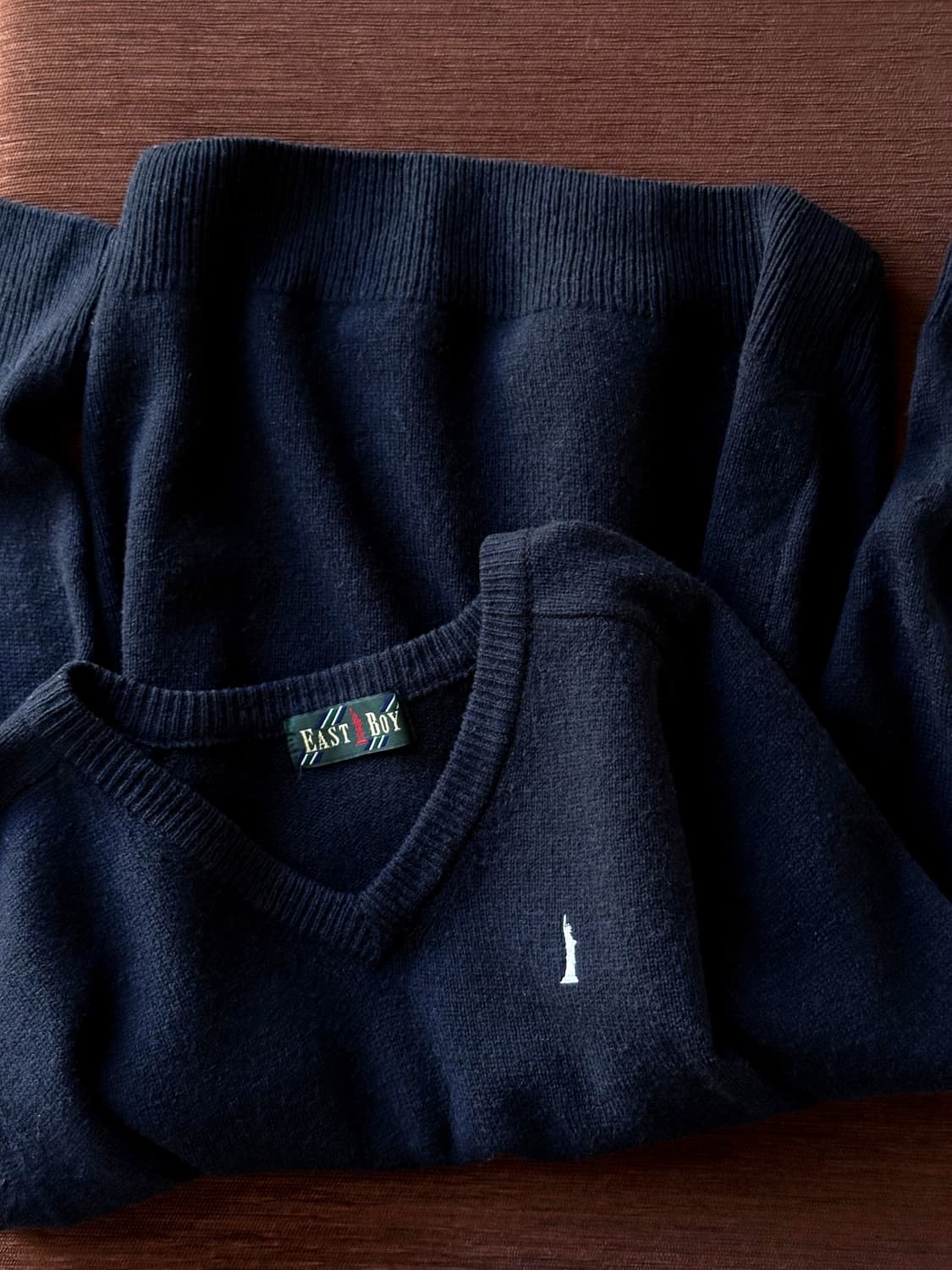 Wool v-neck design stitch knit P/O 상품이미지1