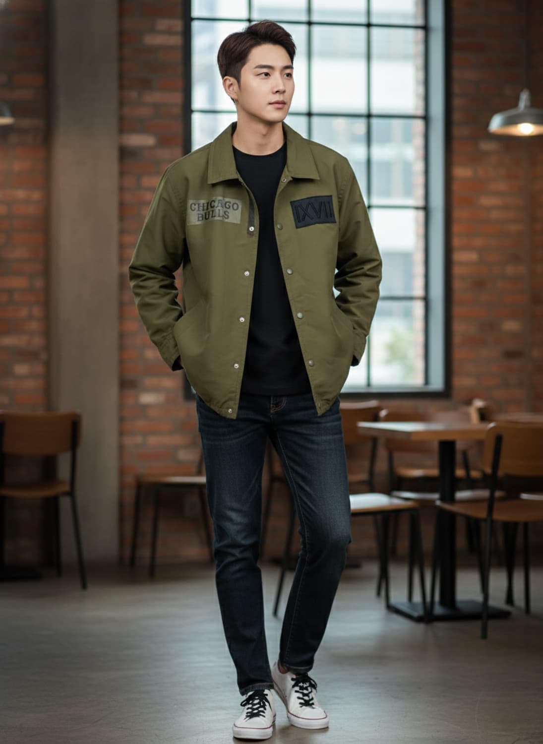 NBA 시카고 불스 로고 코치 자켓 상품이미지1