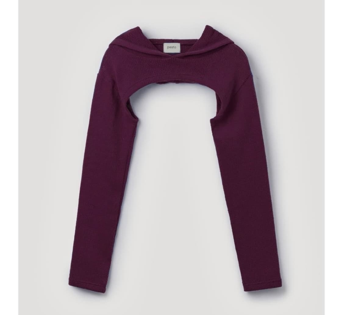 페스토 니트 후드 볼레로 머플러 세트 퍼플 상품이미지1