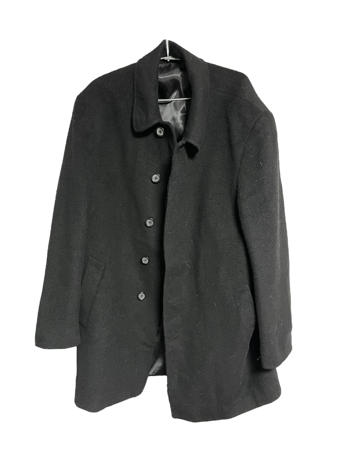 로렌 랄프로렌 울 혼방 빈티지 발마칸 하프코트 블랙 유니섹스꼼데요지캐피탈 상품이미지5