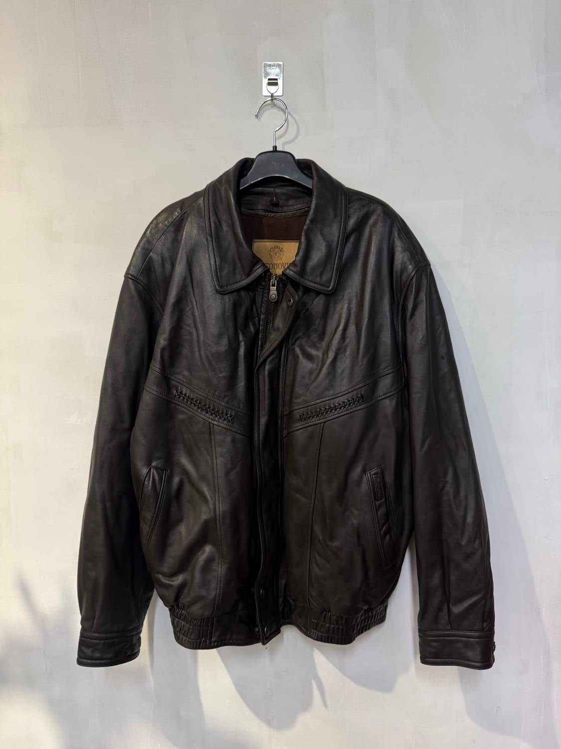 진도 90년대 브라운 레더자켓 상품이미지1