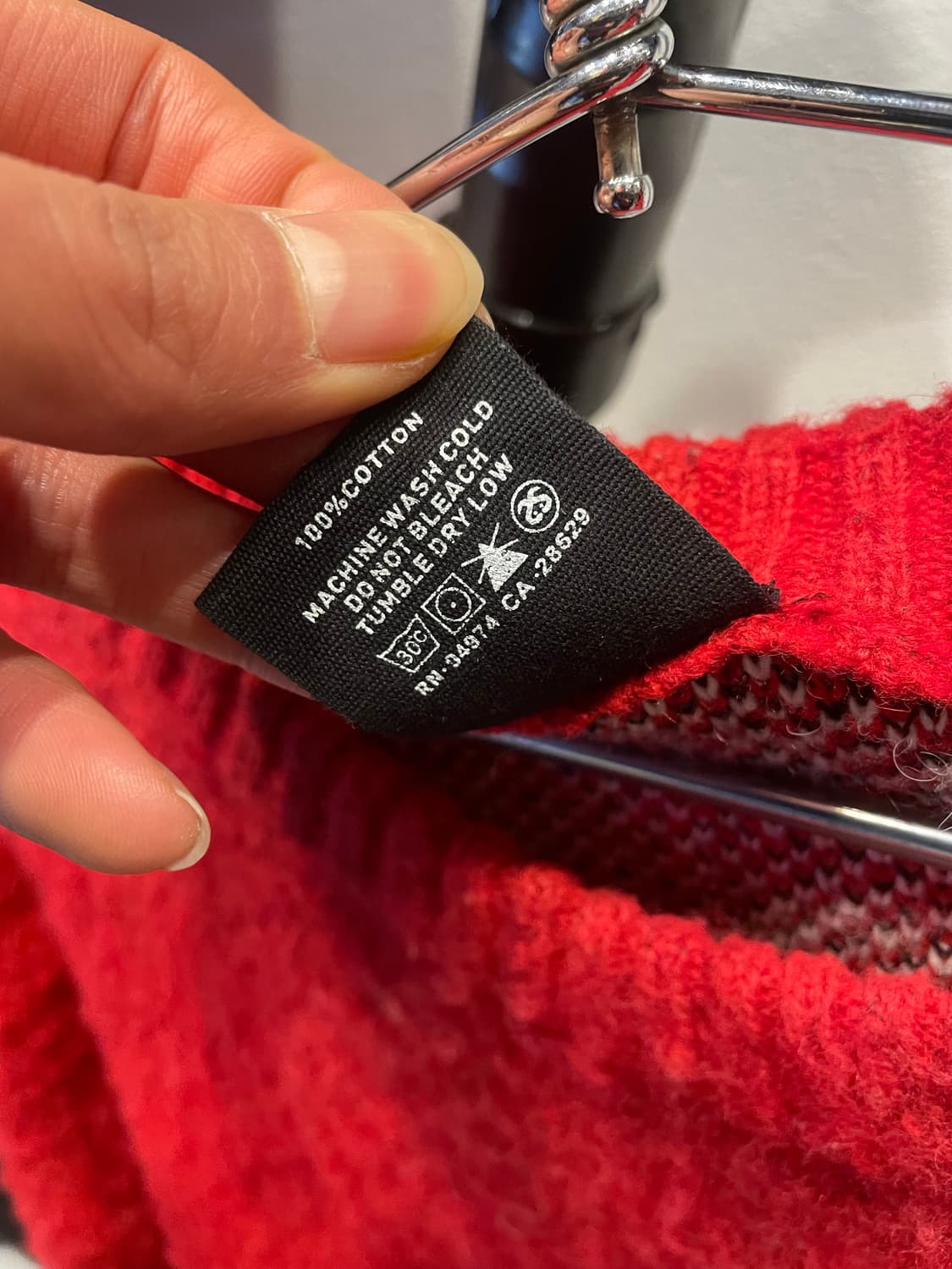 스투시 8볼 헤비 브러쉬드 모헤어 스웨터 레드(XL) size 상품이미지5