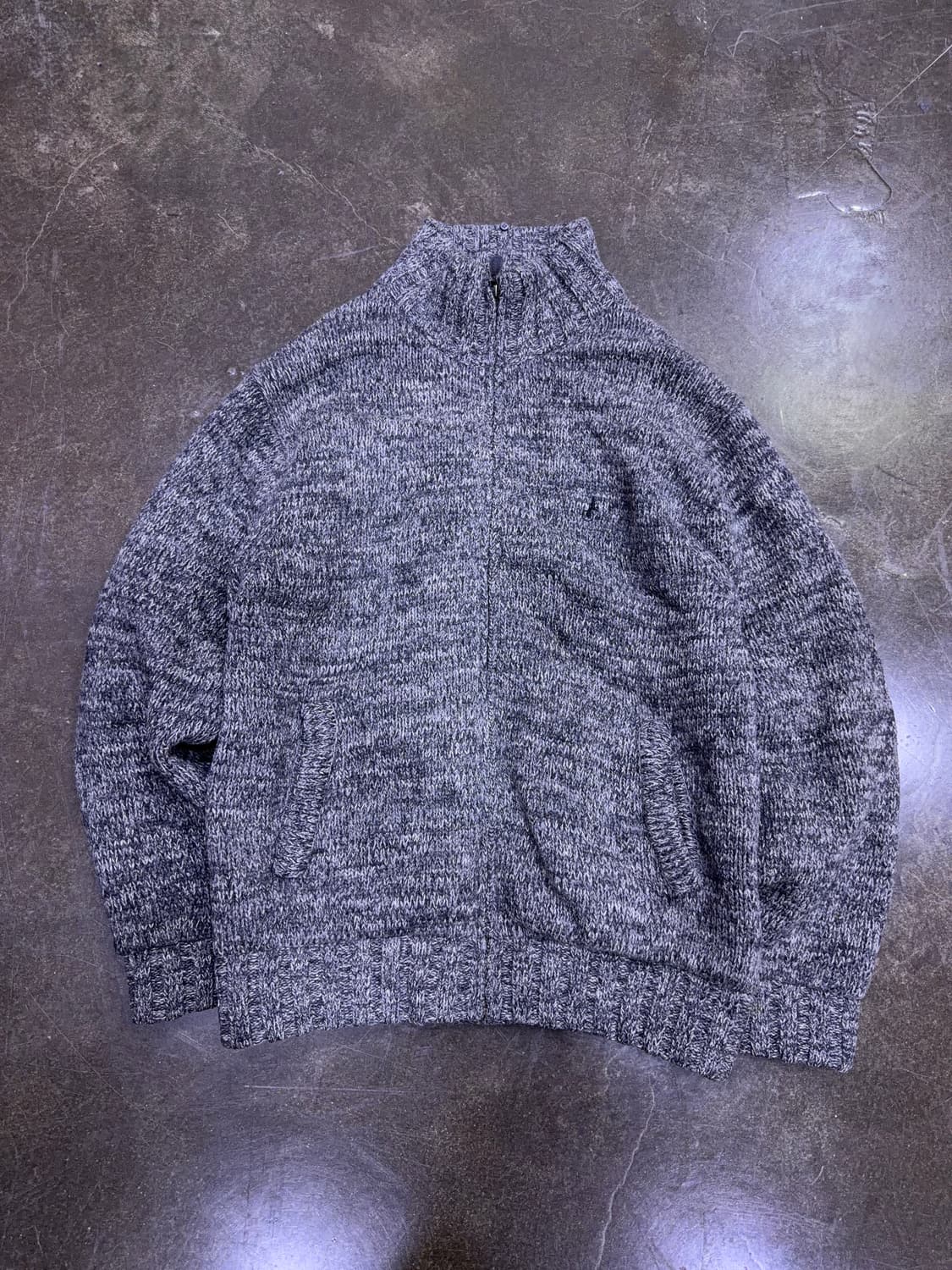 빈폴 클래식 보카시 헤비 울 니트 집업 체크패턴 스웨터 100 상품이미지2