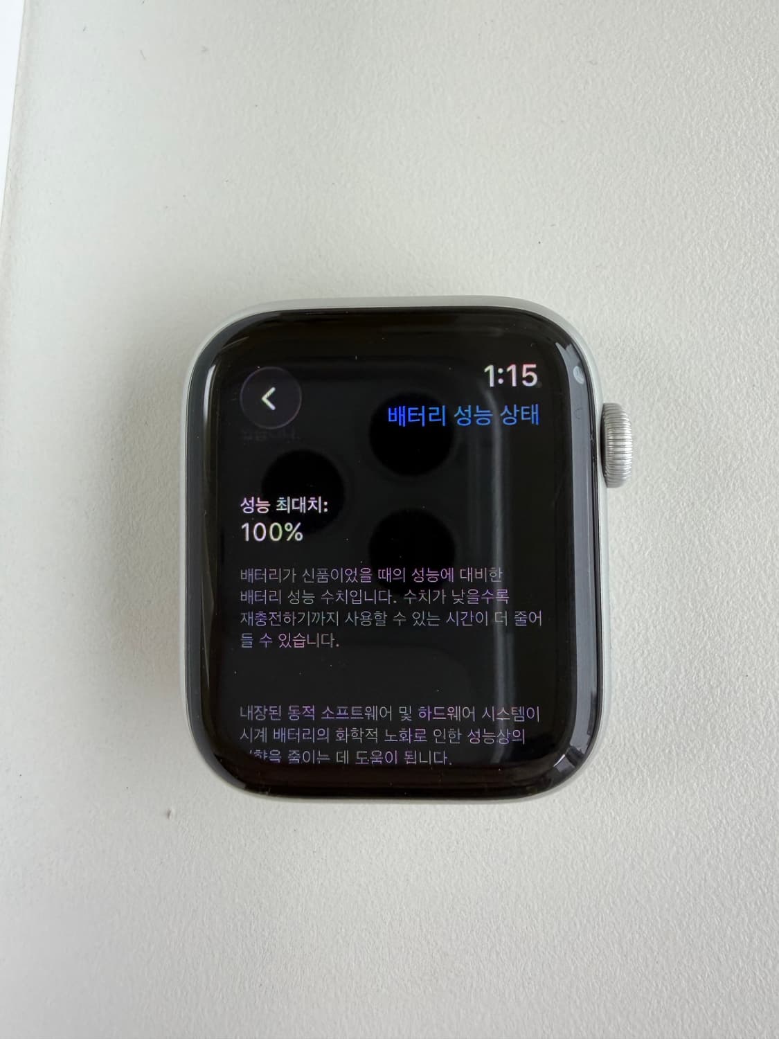애플워치 se2 44mm 실버 셀룰러 배터리 성능 100% 상품이미지2