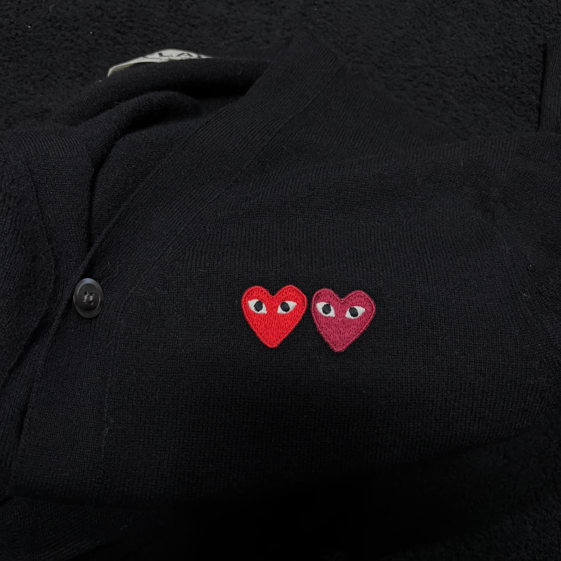 XL 꼼데가르송 블랙 더블와펜 가디건 상품이미지3