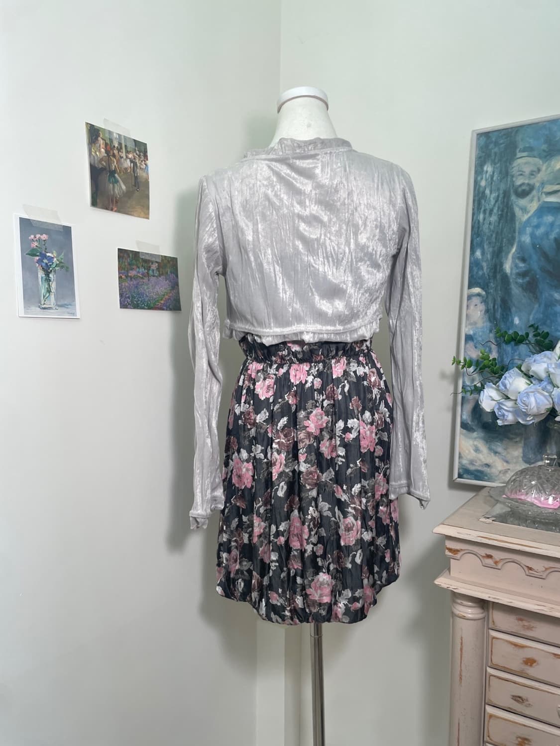 black watercolor flower waist banding mi 상품이미지10