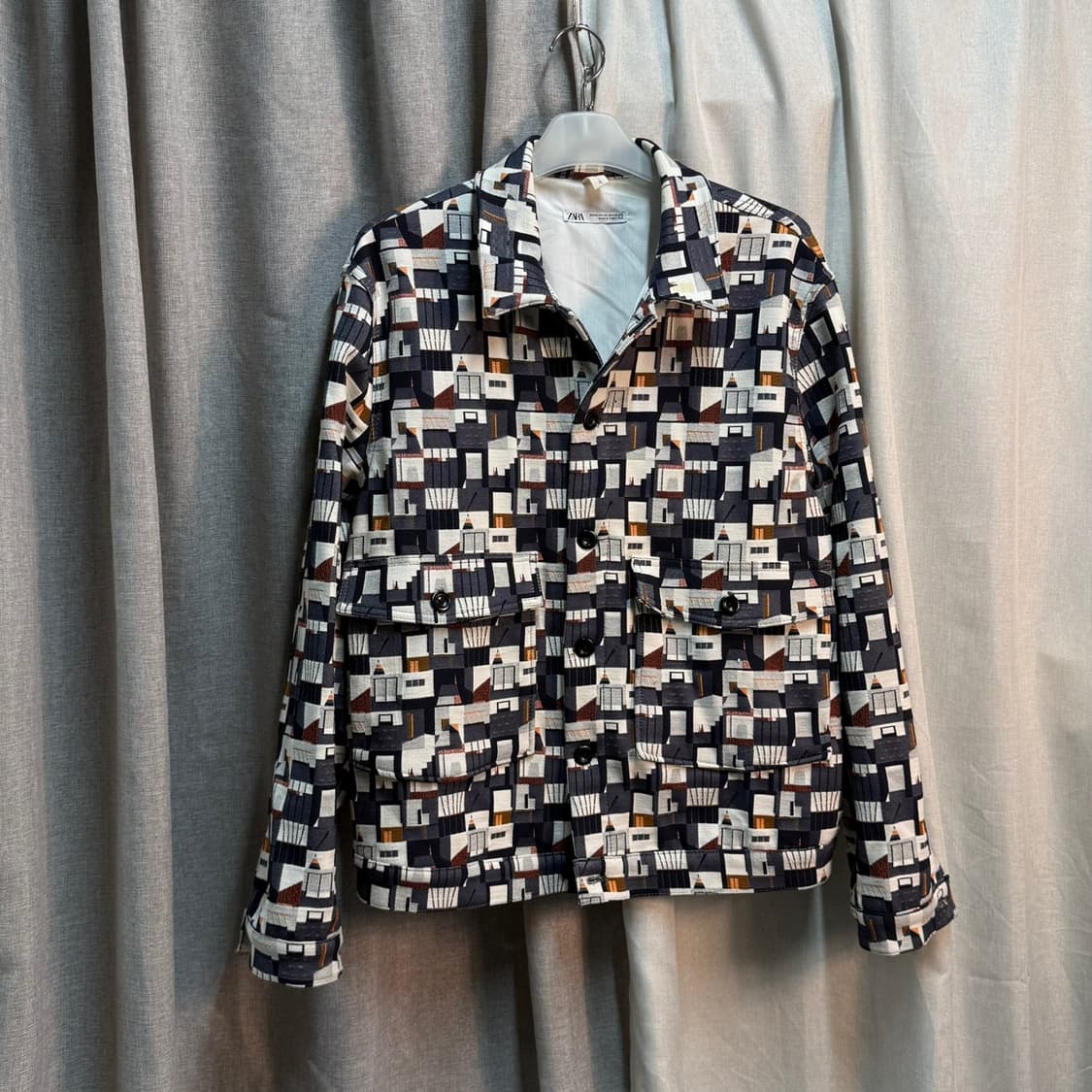 [XL/105] 자라 X Erin Wilson 멀티컬러 워크자켓 블루종 상품이미지1