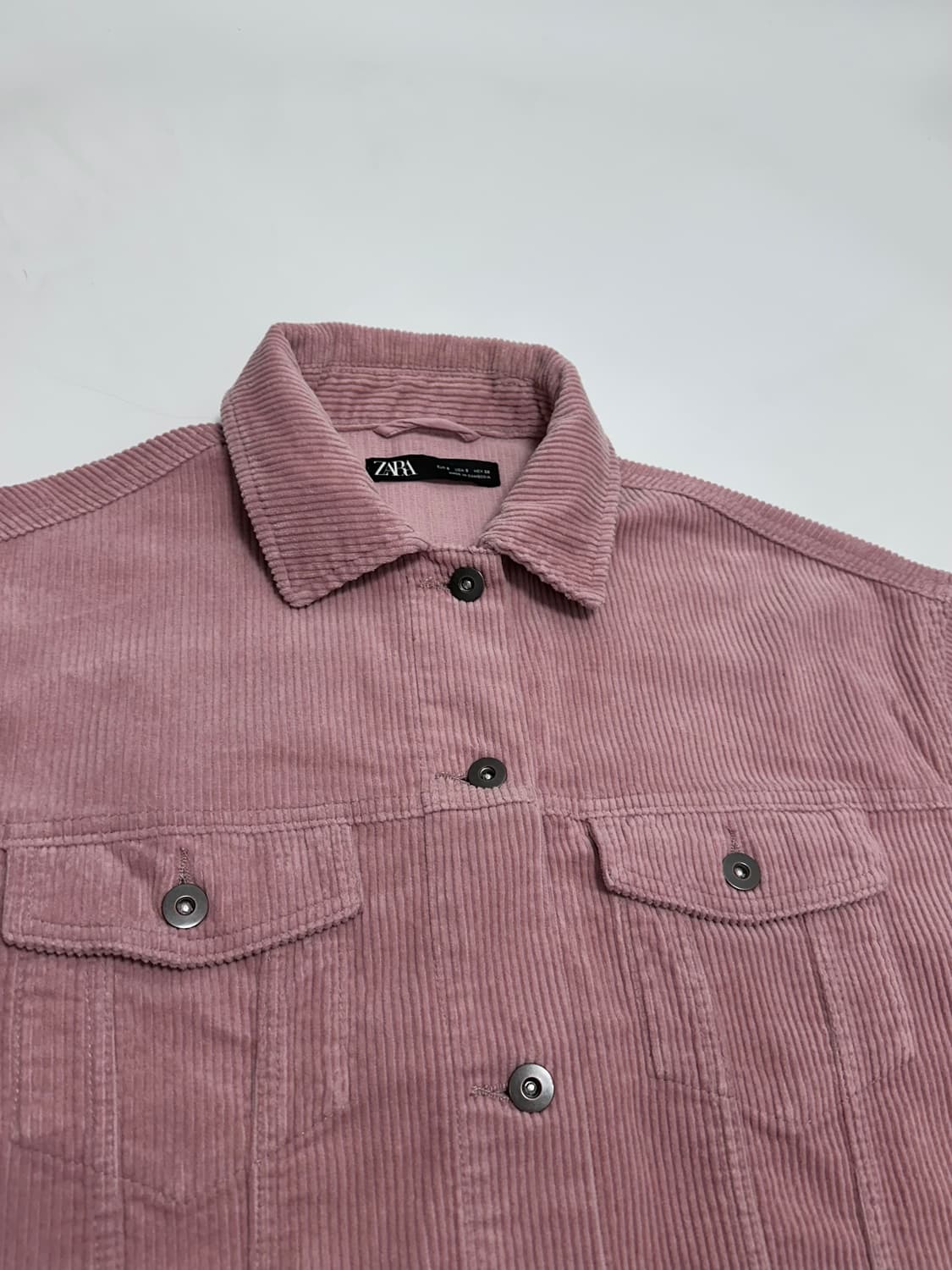 자라 ZARA 코듀로이 트러커 자켓 핑크 상품이미지4