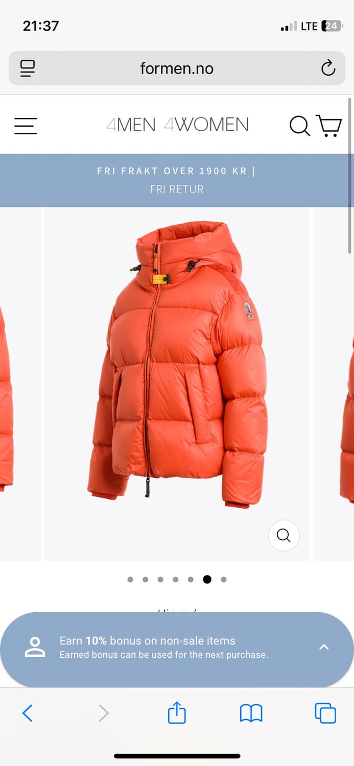 파라점퍼스 오렌지 푸퍼 클라우드 패딩 여성 S 상품이미지10