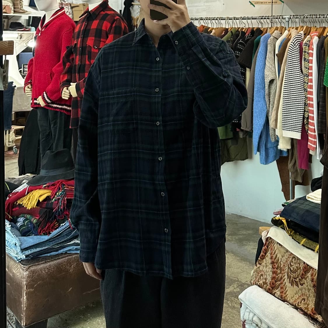 (착용컷) RAGEBLUE 체크 셔츠 (남성용 103) 상품이미지4