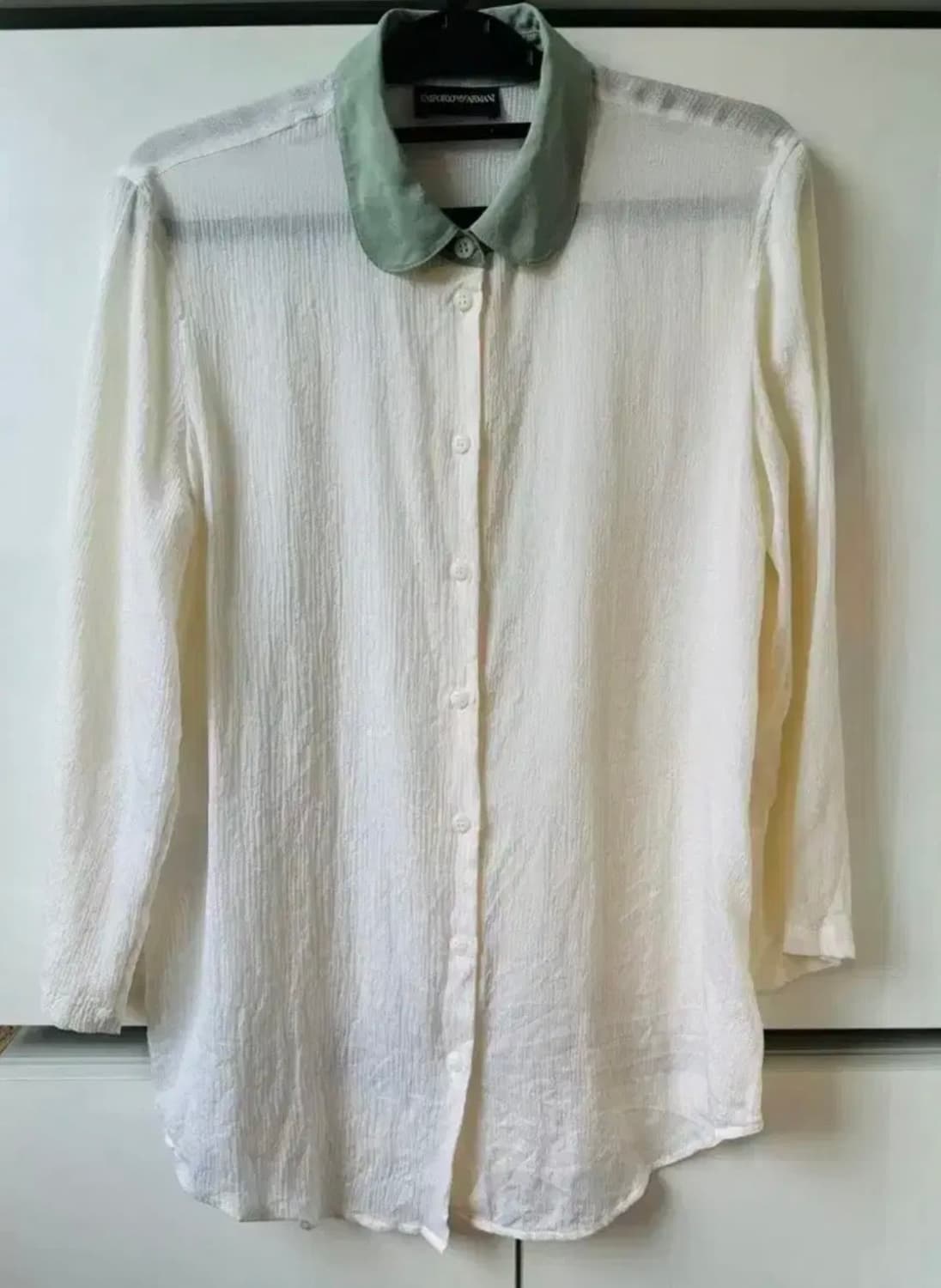 엠포리오 아르마니 카라 블라우스 아이보리 상품이미지1