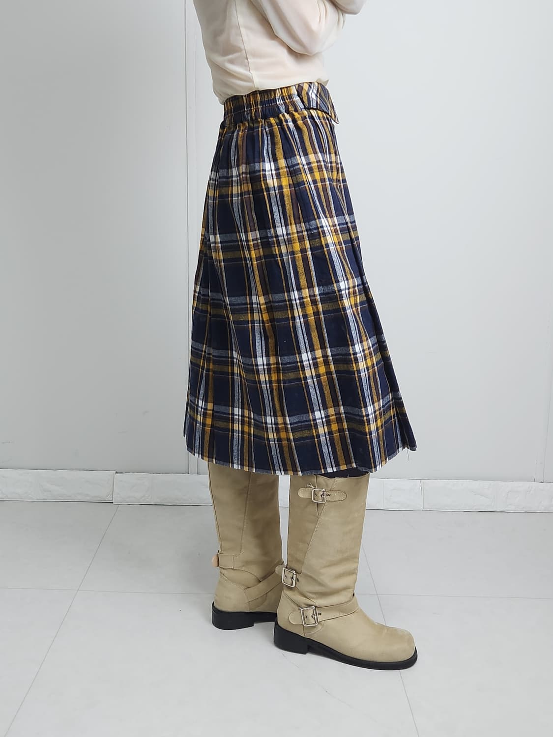 체크 플리츠 스커트 상품이미지4