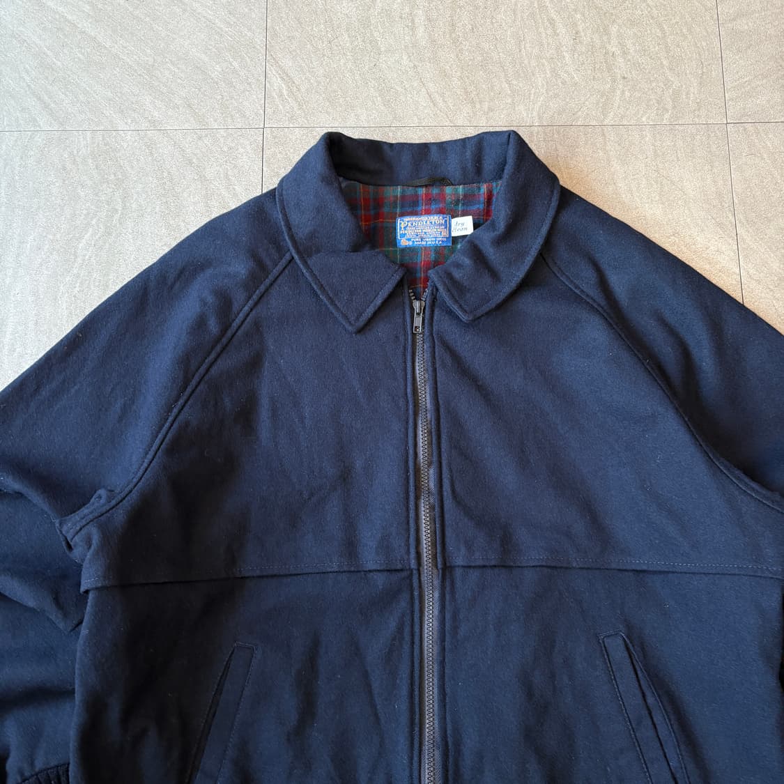 90년대 미국 생산 펜들턴 네이비 울 블루종 자켓 상품이미지2