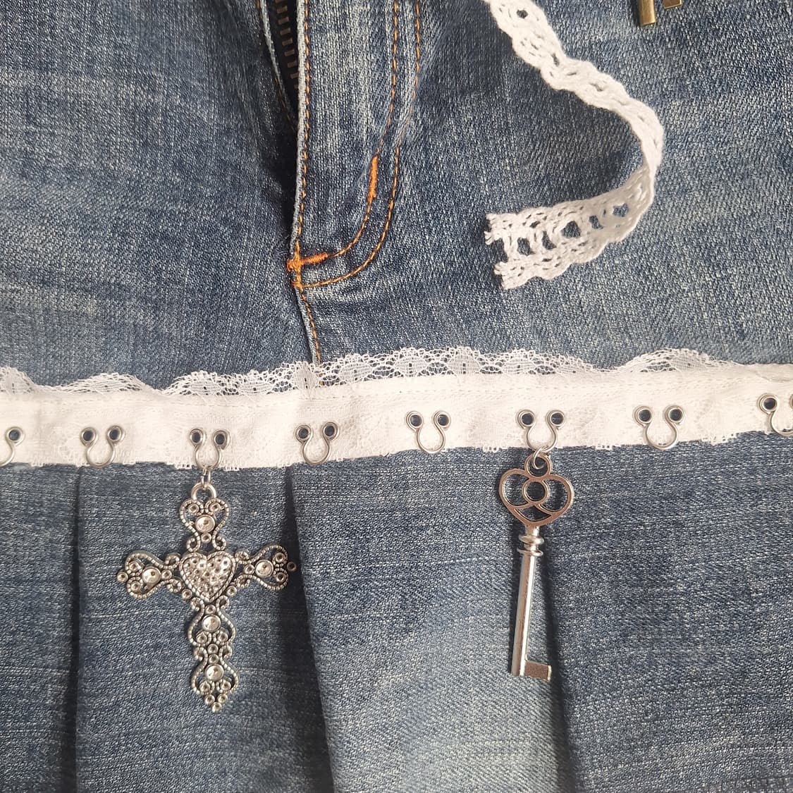 Promise skirt y2k 데님 미니 스커트 상품이미지5