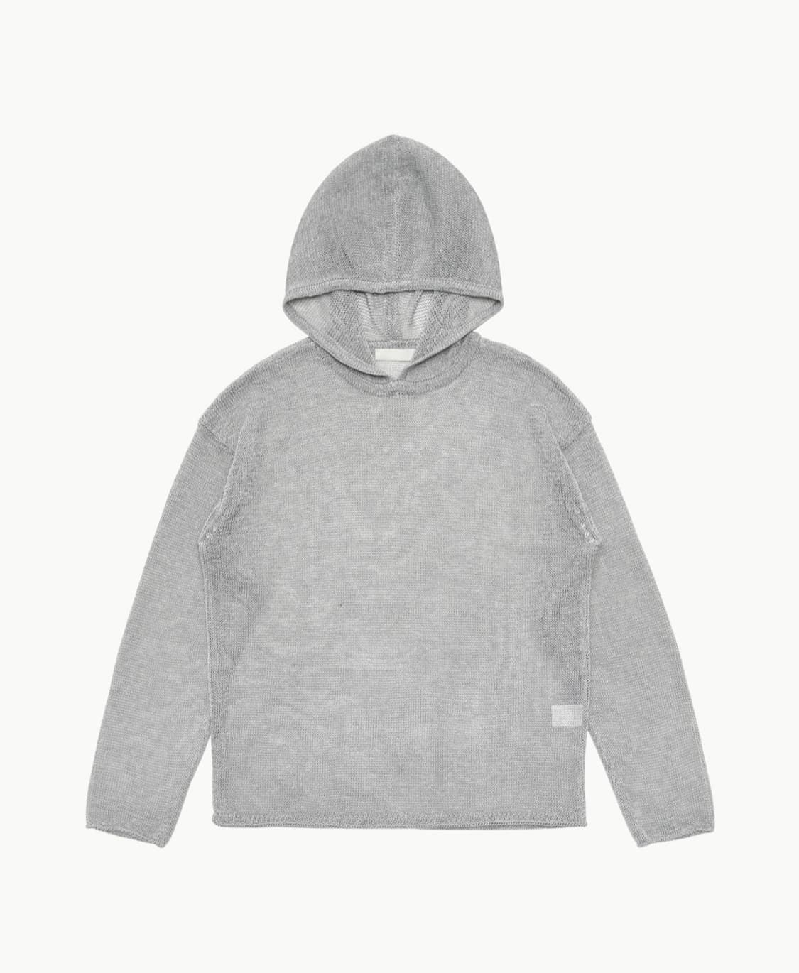 아모멘토 NETTED KNIT HOODIE GREY 상품이미지1