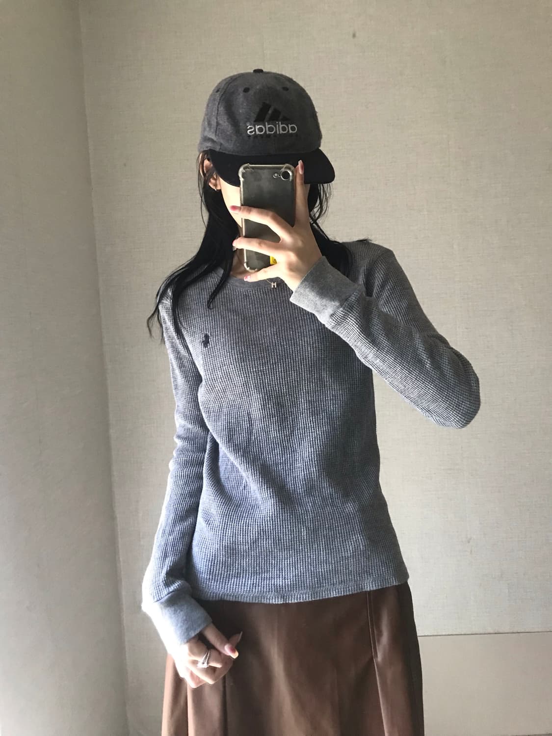 폴로 그레이 와플 롱슬리브 상품이미지1