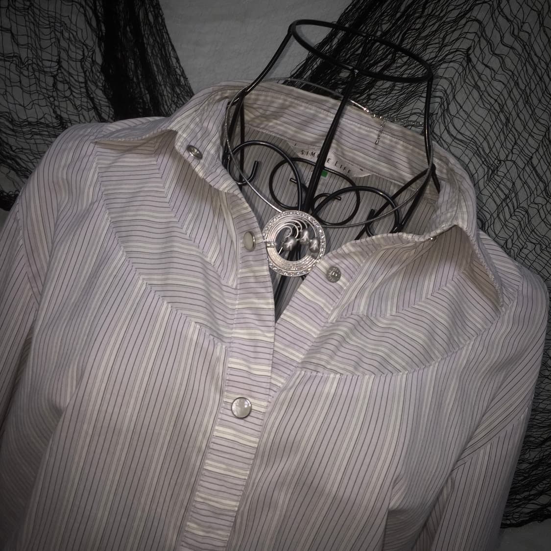 Lavender stripe fairy gyaru shirt 상품이미지3