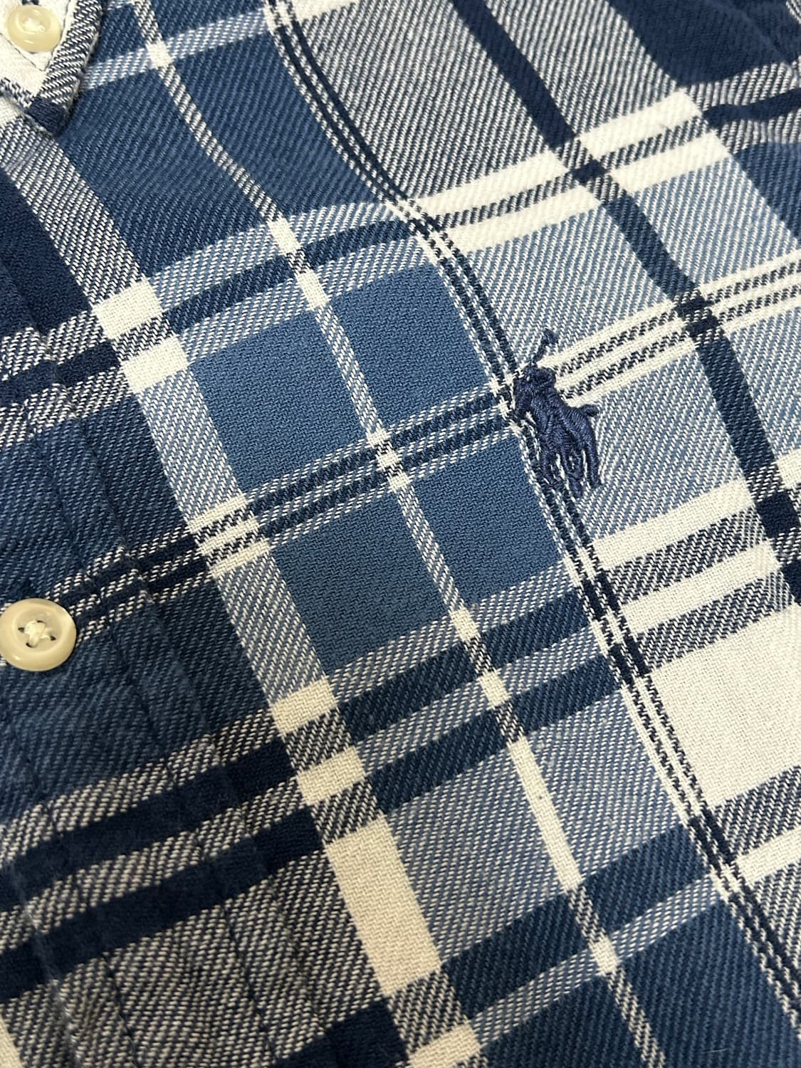 폴로 랄프로렌 블루 체크 클래식핏 셔츠 상품이미지3